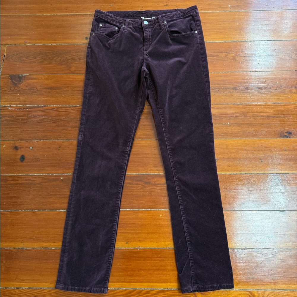 Sundance Velvet Straight Leg Eggplant Purple 100% Cotton Pants Sz 8 💚🍄 - Picture 2 of 6